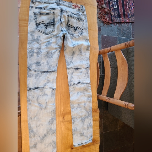 ACID WASH boot cut RIPPED jeans - Picture 2 of 9